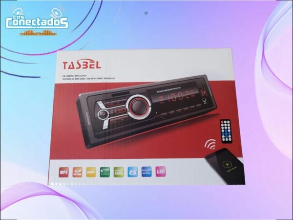 Radio de Auto 1 DIN Tasbel – Bluetooth, USB, AUX, Lector SD + Control Remoto