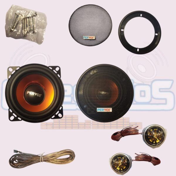 Kit de Componentes 4” Pervoi 450W | Medios + Tweeter para Auto - Imagen 2