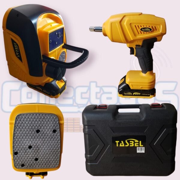 Kit Gata Hidráulica Inalámbrica 5 Ton + Llave de Impacto 1/2″ Tasbel - Imagen 2
