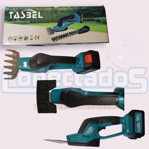 Corta Setos Inalámbrico 2 en 1 TASBEL con 2 Baterías + Cargador - Imagen 2