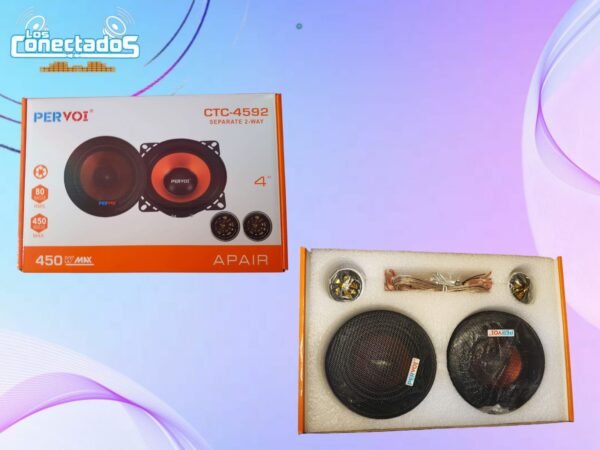 Kit de Componentes 4” Pervoi 450W | Medios + Tweeter para Auto