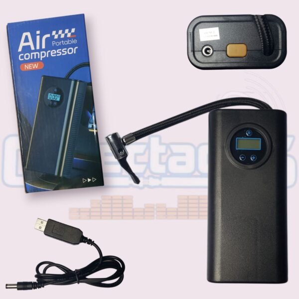 Compresor de Aire Digital Portátil Recargable con Pantalla LCD – USB, Multifunción - Imagen 2