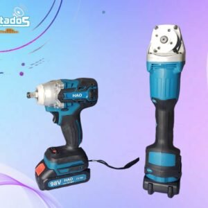 Combo Inalámbrico: Esmeril Angular 4.5" con Regulador de Velocidad + Llave de Impacto 1/2"