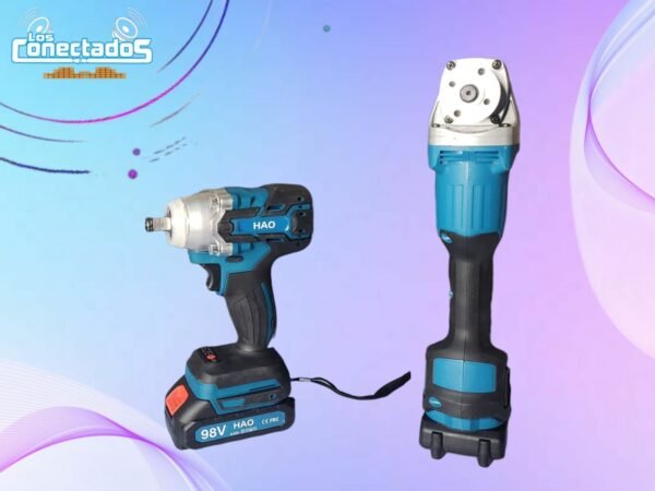 Combo Inalámbrico: Esmeril Angular 4.5" con Regulador de Velocidad + Llave de Impacto 1/2"