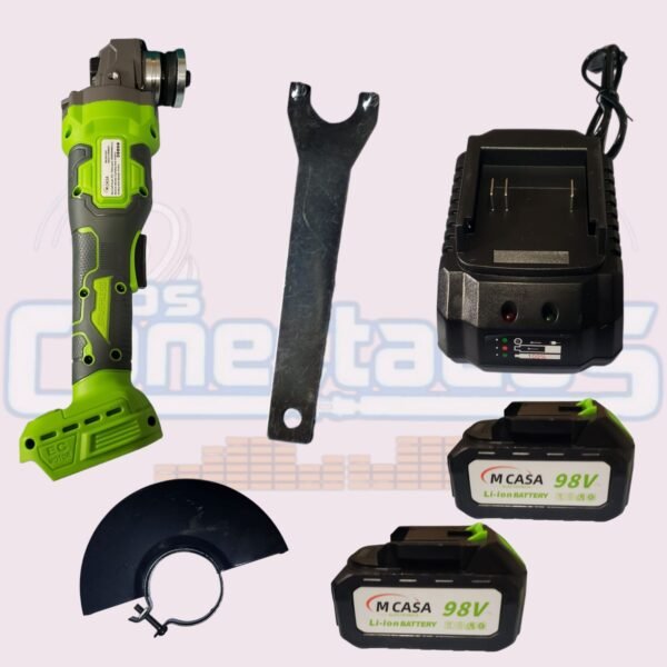 Esmeril Inalámbrico 4.5” M-Casa Brushless | Control de Velocidad + 2 Baterías y Cargador - Imagen 2