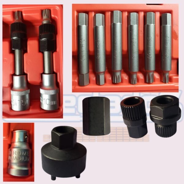 Juego de Dados Extractor de Polea y Alternador 13 Piezas | Kit Mecánico - Imagen 3