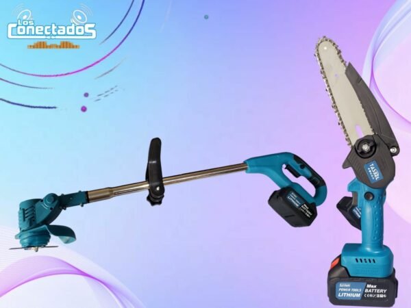Pack de Jardinería Tasbel: Orilladora + Mini Sierra 6" con Baterías y Accesorios