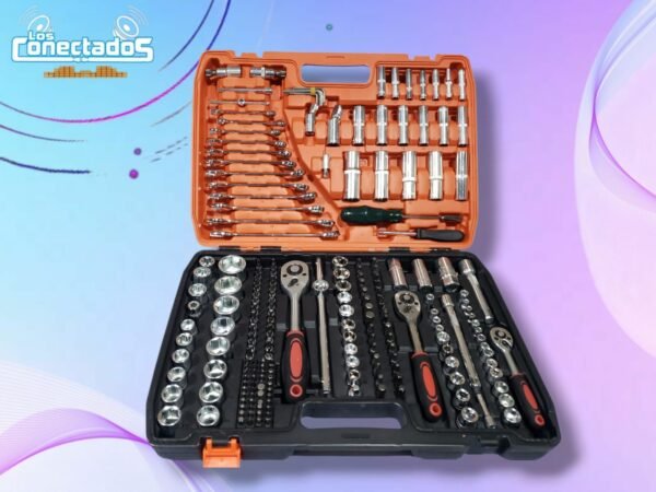 Caja de Dados 216 Piezas con Chicharras 1/2, 1/4 y 3/8 – Set de Herramientas Completo