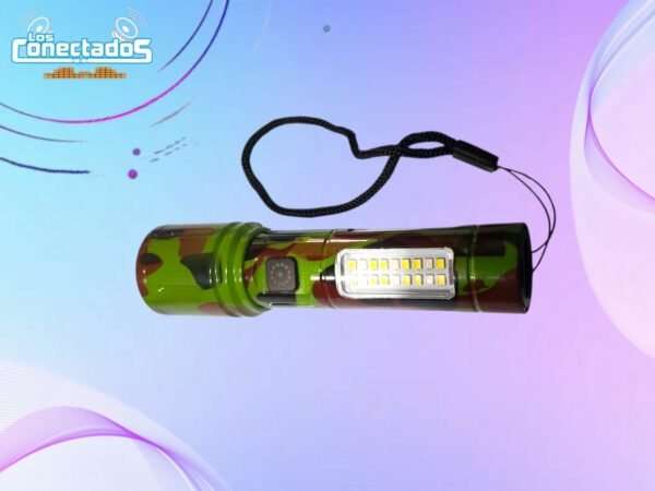 Linterna Metálica con Zoom y Luz Lateral – Recargable y Potente