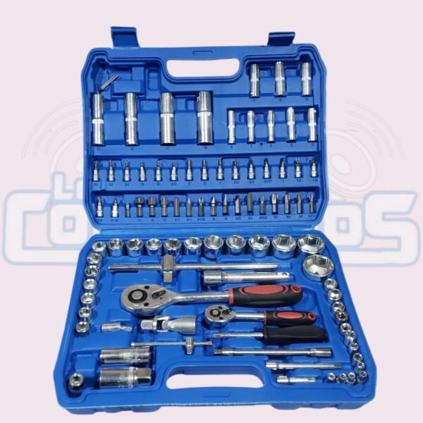 Caja de Dados 94 Piezas con Chicharras 1/2 y 1/4 – Set de Herramientas Completo - Imagen 2
