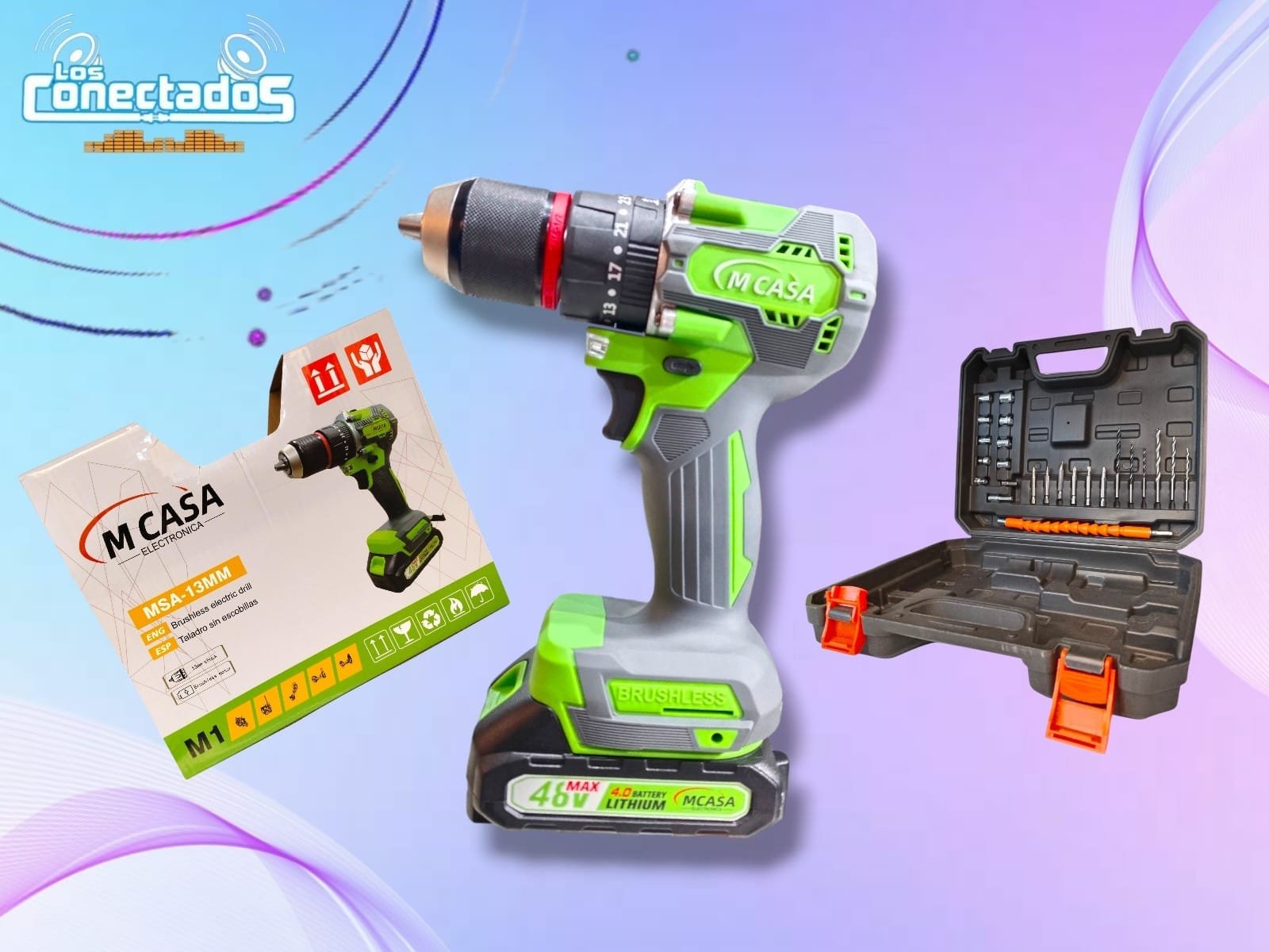 Taladro Inalámbrico M-Casa 13mm Atornillador Percutor