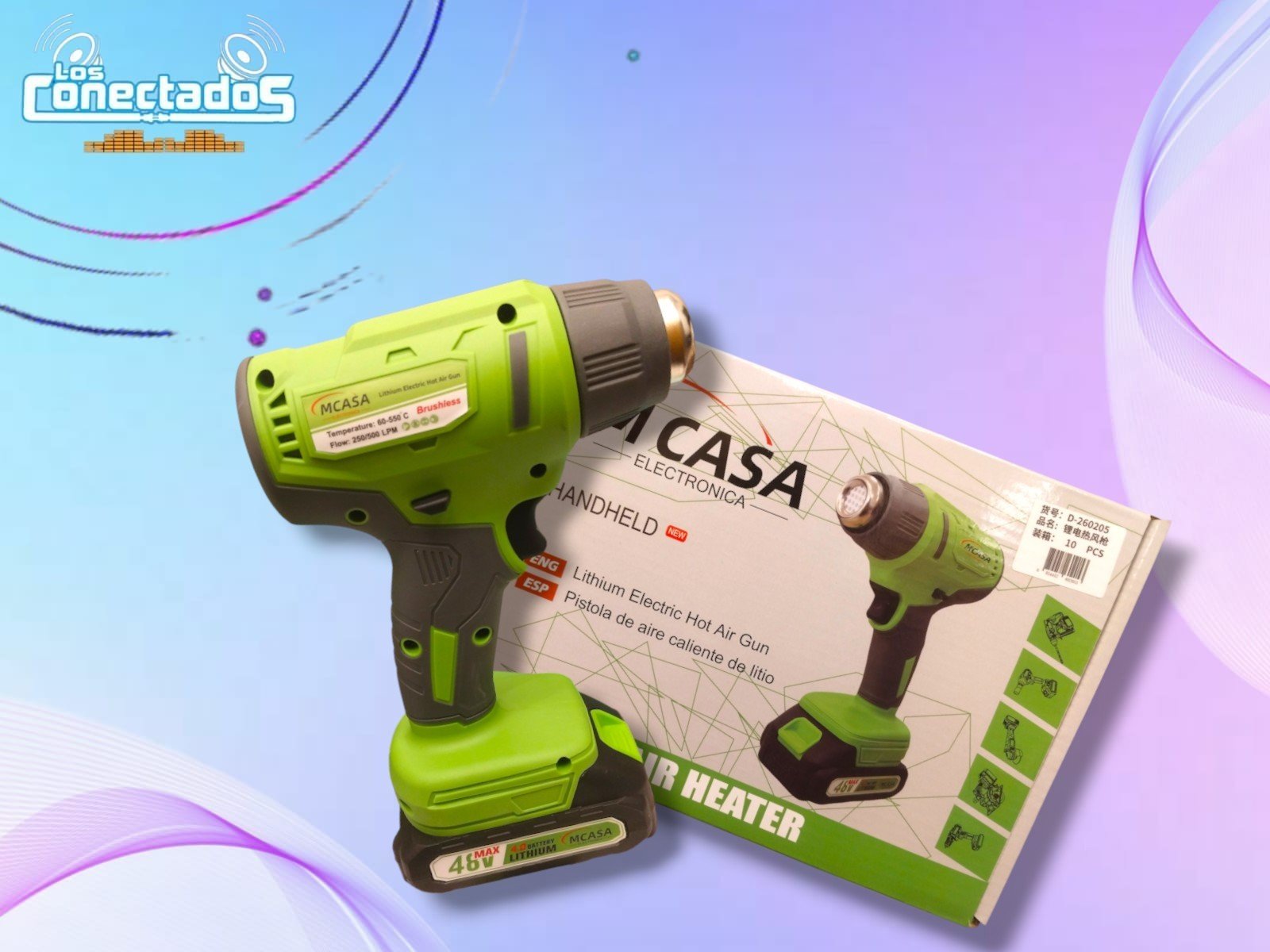 🔥 Pistola de Calor Inalámbrica M-CASA – 2 Baterías + Cargador